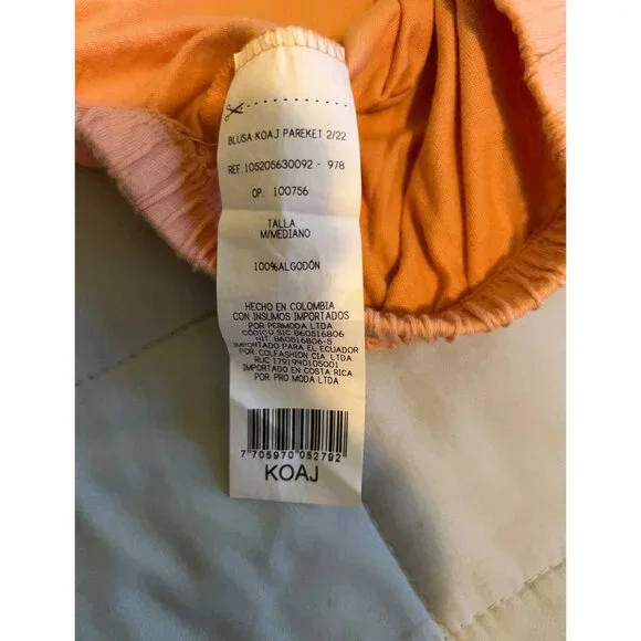 Cropped Top ~ Oversized~Women~Tee Shirt~Peach Size M - Picture 11 of 11